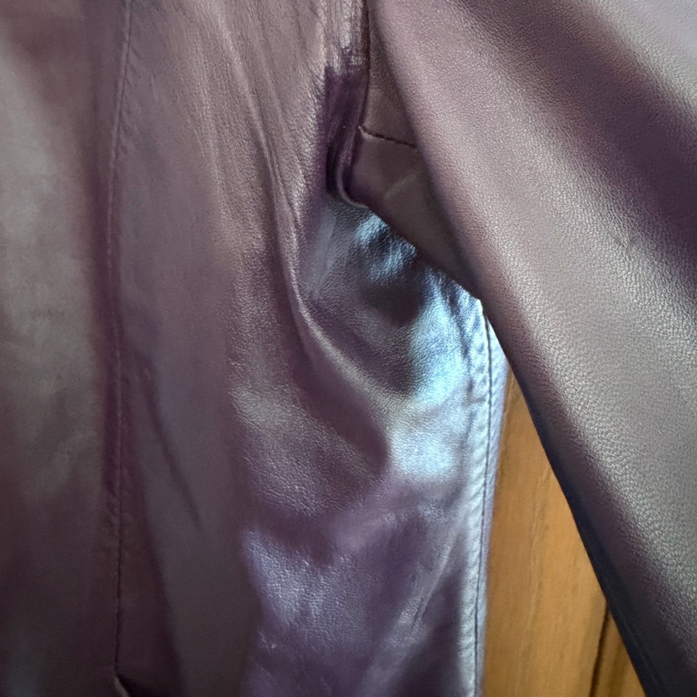 PENDLETON Plum Purple Moto Zipper Front High Collar 100% Leather Jacket Size S - Picture 5 of 16
